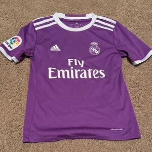 Ronaldo #7 Adidas Kids small Purple Real Madrid Jersey